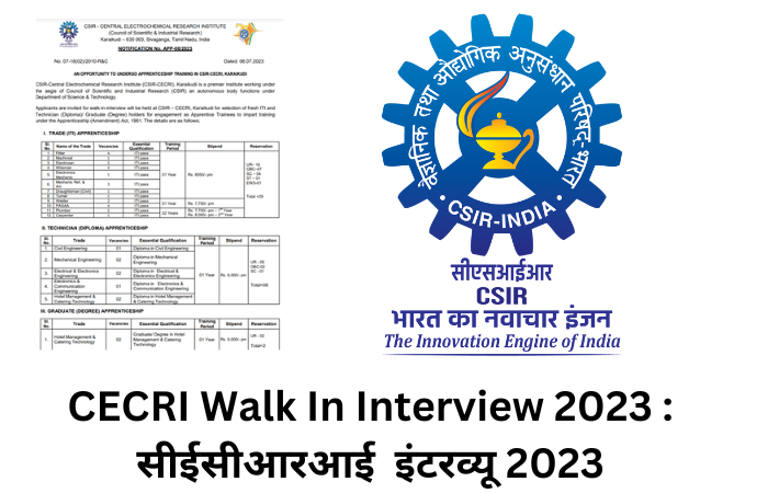 CECRI Walk In Interview 2023 :