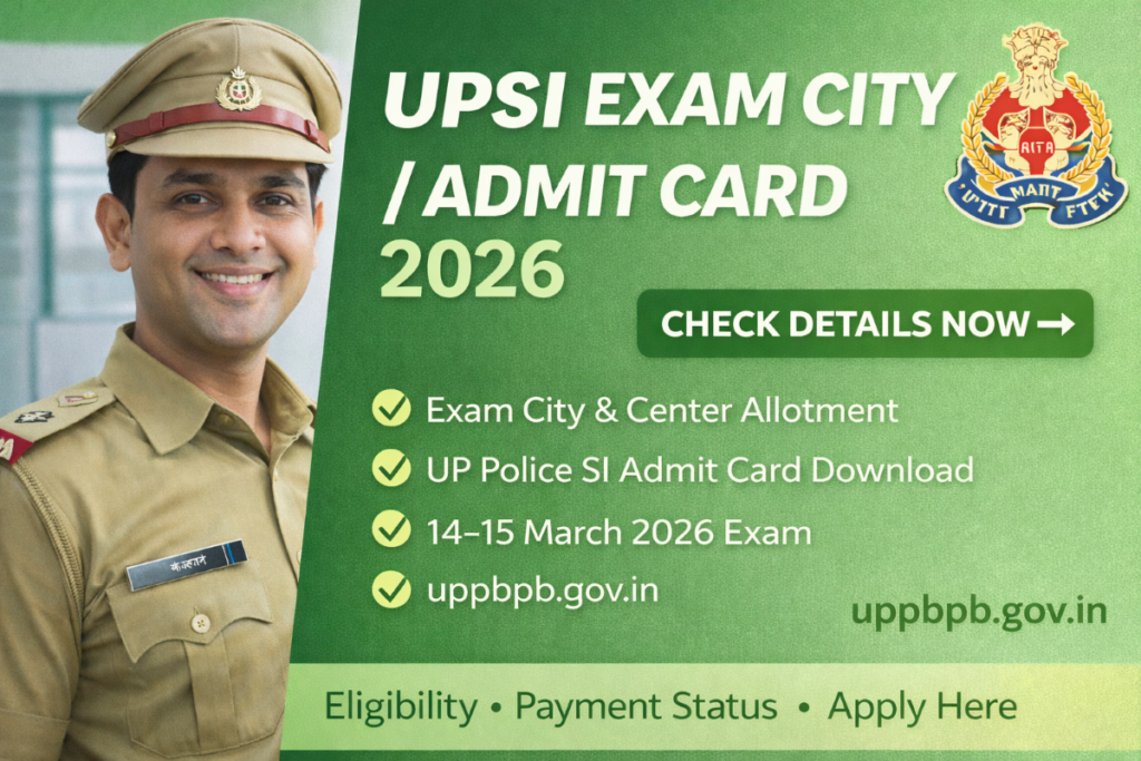 UP Police SI Admit Card Date 2026